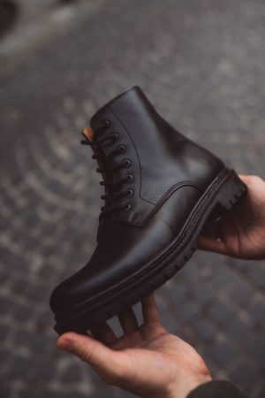 Mens Leather Black Boots - Casual Boots