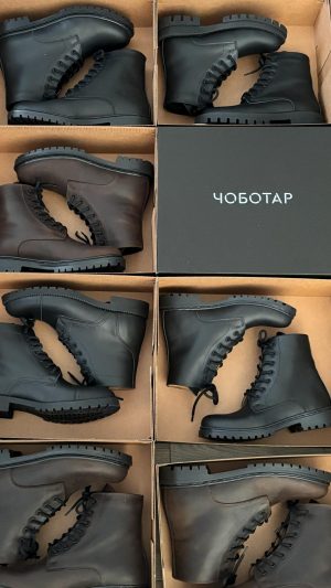 Men's Brown Crazy Horse Leather Combat Boots - Lace Up Work Boots