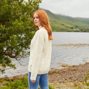 Merino Wool Aran Sweater: Traditional Irish Fisherman Knit