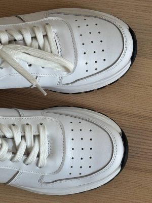 Handmade Leather White Sneakers: Retro Sport Casual Shoes