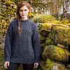 Irish Aran Wool Sweater: Lightweight Honeycomb Knit Jumper