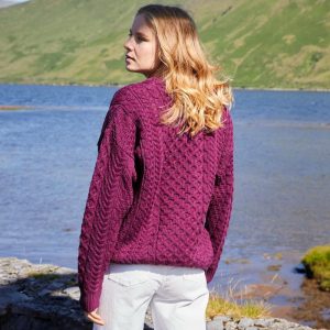 Merino Wool Aran Sweater: Traditional Irish Knit Fisherman Sweater