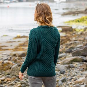 Merino Wool Aran Sweater: Traditional Irish Knit Fisherman Sweater