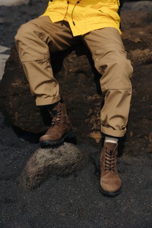 Vintage Brown And Black Crazy Horse Leather Boots: Men’s Ankle Boots, Thermorubber Sole