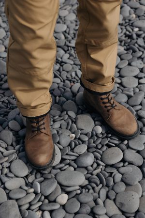 Vintage Brown & Black Crazy Horse Leather Boots – Handmade Herren Stiefeletten Mit Thermorubber-sohle