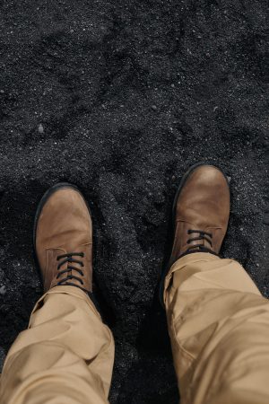 Vintage Brown And Black Crazy Horse Leather Boots: Men’s Ankle Boots, Thermorubber Sole