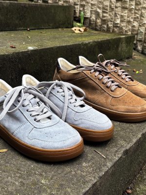 Barefoot Shoes Men In Grey Suede, Wide Toe Box Zero Drop Sneakers, Women Barefoot