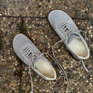 Barefoot Shoes Men In Grey Suede, Wide Toe Box Zero Drop Sneakers, Women Barefoot