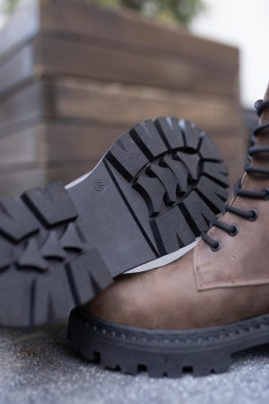 Handmade Leather Ankle Boots - Vintage Brown Lace-up Walking Boots